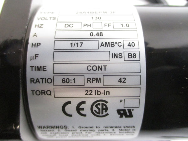 BODINE ELECTRIC 24A4BEPM-3F 0089AA 130V 0.48A NSMP