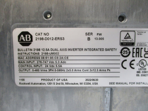 INDUSTRIAL SPARE PART 2198-D012-ERS3 SER. B F/W 13.005 276-747VDC 5.3A NSMP