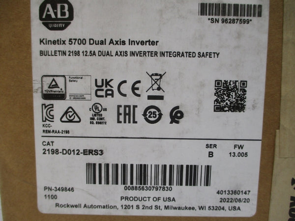 INDUSTRIAL SPARE PART 2198-D012-ERS3 SER. B F/W 13.005 276-747VDC 5.3A NSMP