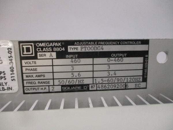 SQUARE D 8804PT00DG4 SER. A 460V 5.6/3.4A NSMP