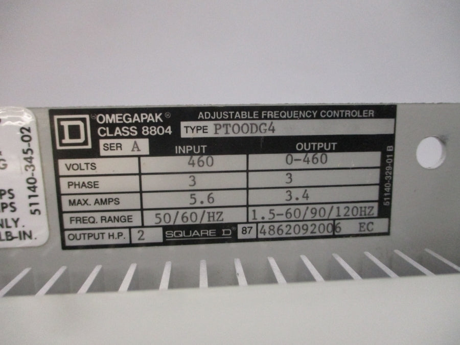 SQUARE D 8804PT00DG4 SER. A 460V 5.6/3.4A NSMP
