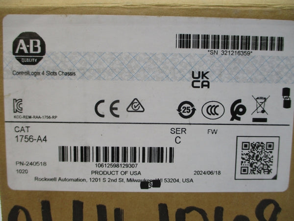 ALLEN BRADLEY 1756-A4 SER. C 24VDC 2.8A NSMP