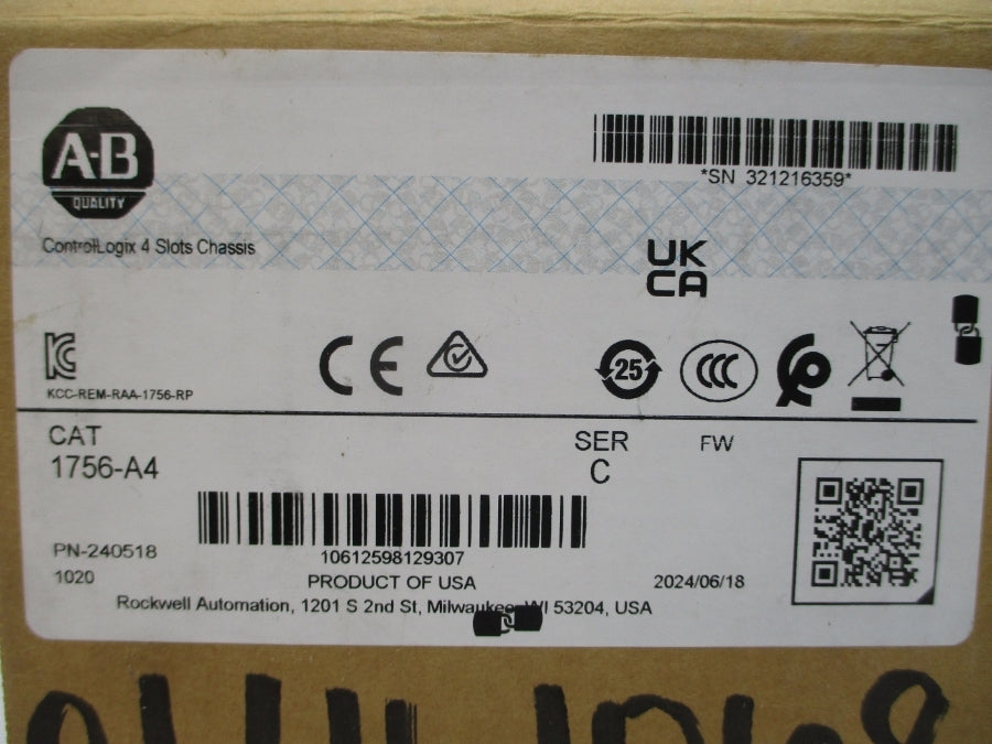 ALLEN BRADLEY 1756-A4 SER. C 24VDC 2.8A NSMP