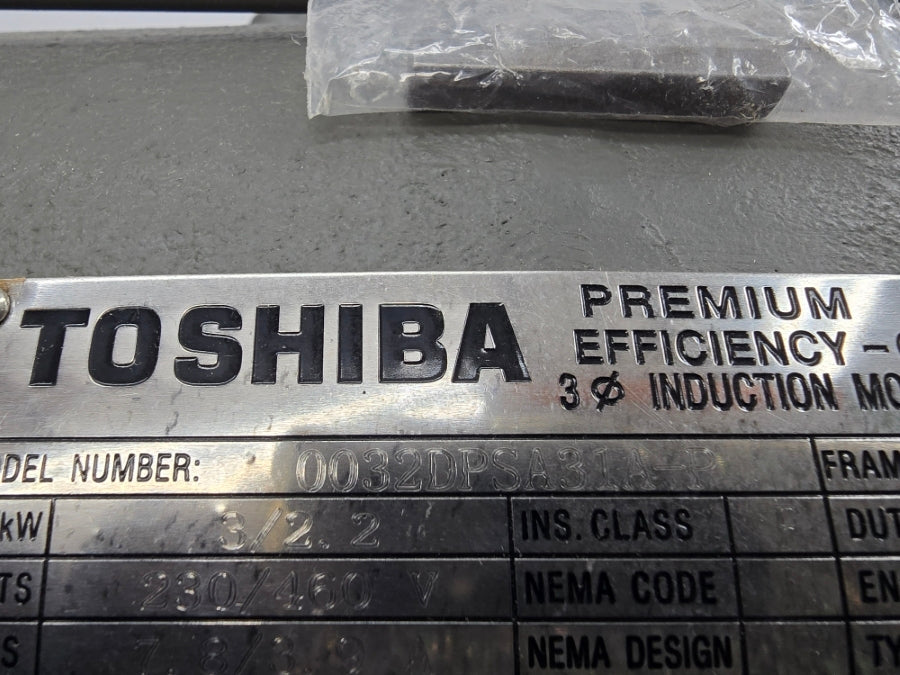 TOSHIBA 0032DPSA31A-P 230/460V 7.8/3.9A NSNP