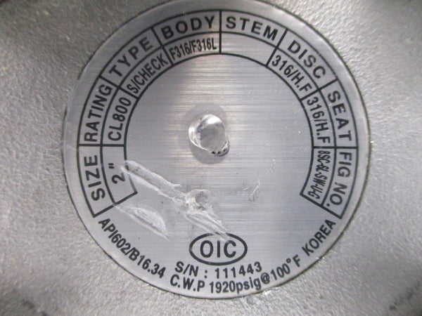 OIC 8SC-6L-SW-U-G 1920PSI 2" NSNP