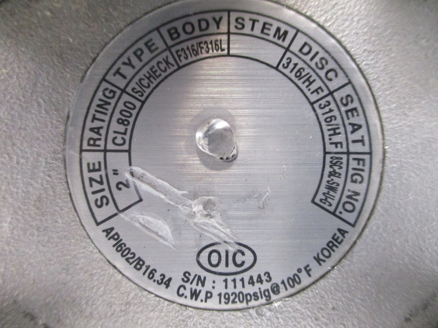 OIC 8SC-6L-SW-U-G 1920PSI 2" NSNP