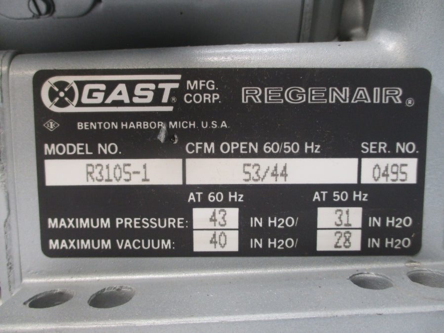 GAST R3105-1 115/208-230V 5.6/3.0-2.8A NSNP