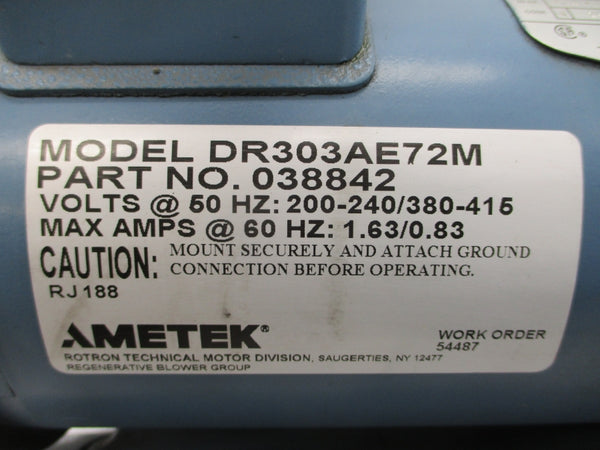 AMETEK DR303AE72M 038842 200-240/380-415V 1.63/0.83A NSNP
