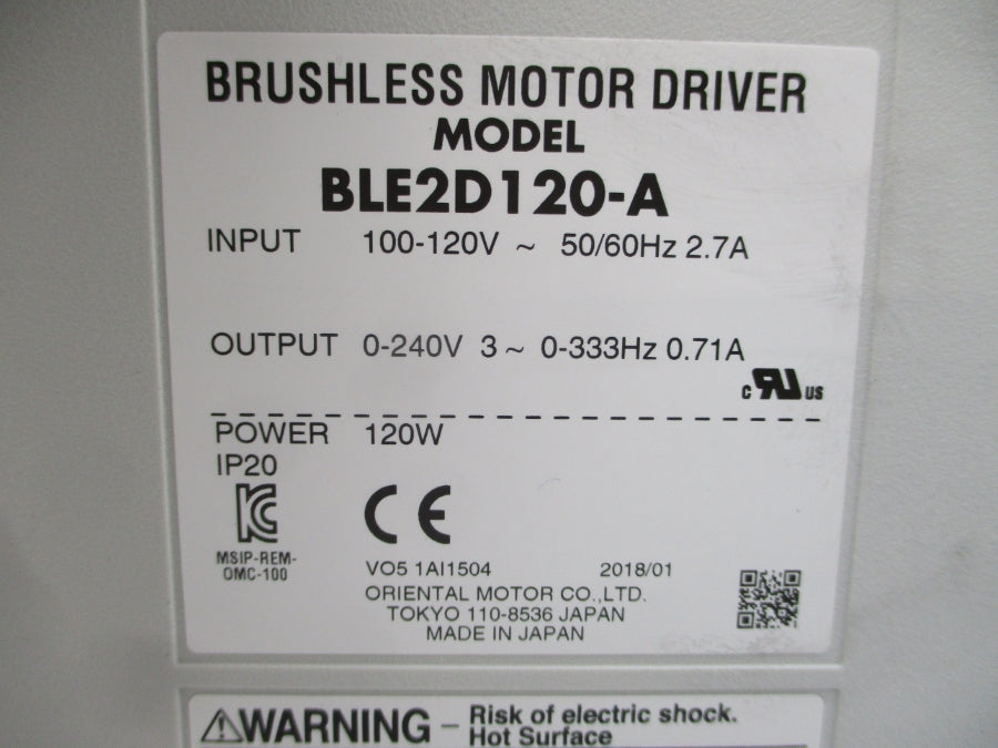 ORIENTAL MOTOR BLE2D120-A 100-120V 2.7A NSMP