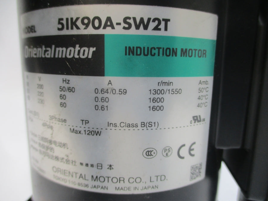 ORIENTAL MOTOR 5IK90A-SW2T 200/220-230V 0.64/0.59-0.60/0.61A NSNP