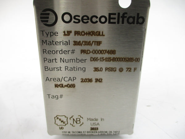 OSECOELFAB D66-15-115-B00005285-00 35.000SI 72.00'F 1.5" NSMP