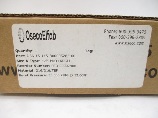 OSECOELFAB D66-15-115-B00005285-00 35.000SI 72.00'F 1.5" NSMP
