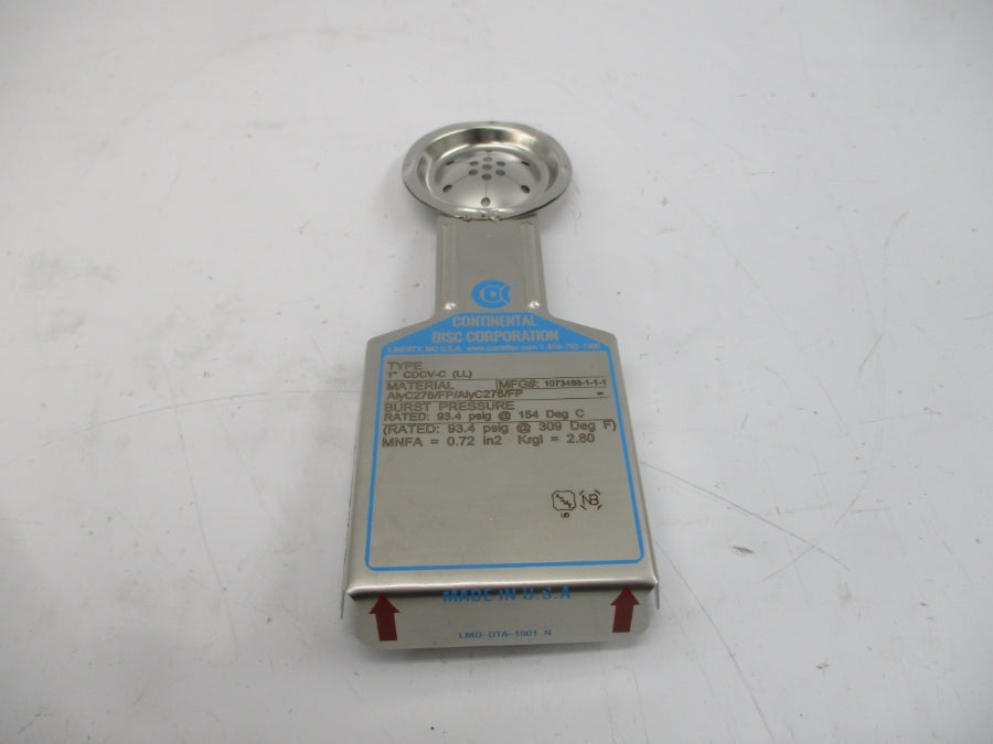 CONTINENTAL DISC CDCV-C(LL) 1073488-1-1-1 93.4PSI 309'F 1" NSMP