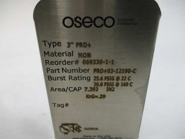 OSECO PRO+03-12190-C 25.60/30PSI 22/160'C 3" NSMP