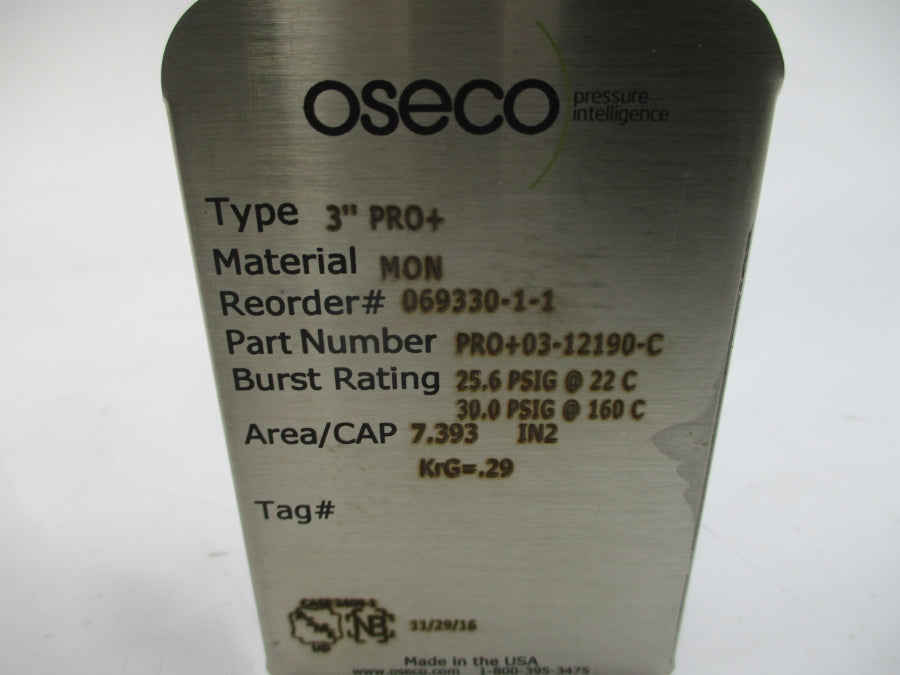 OSECO PRO+03-12190-C 25.60/30PSI 22/160'C 3" NSMP