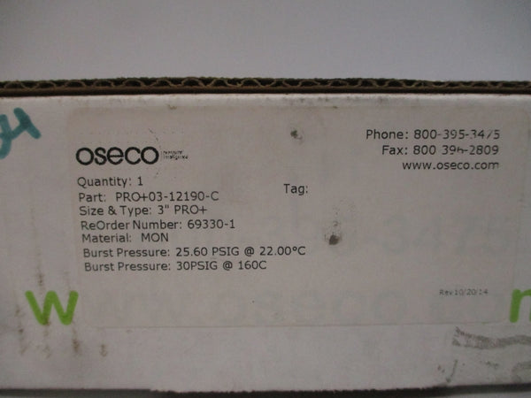 OSECO PRO+03-12190-C 25.60/30PSI 22/160'C 3" NSMP