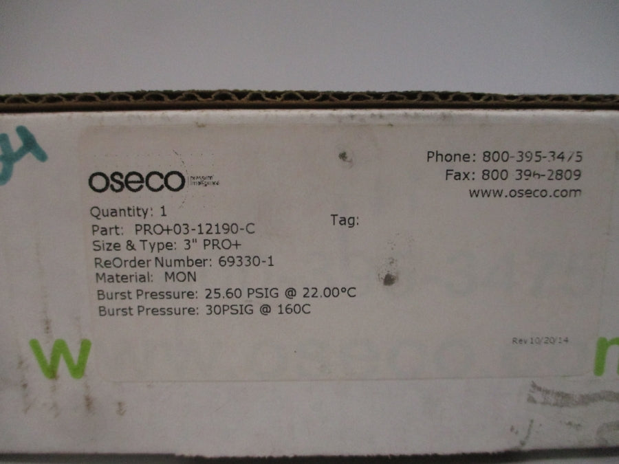 OSECO PRO+03-12190-C 25.60/30PSI 22/160'C 3" NSMP