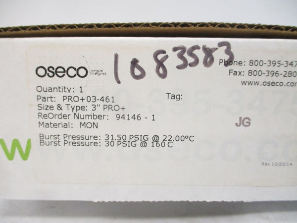OSECO PRO+03-461 31.50/30PSI 22.00/160'C 3" NSMP