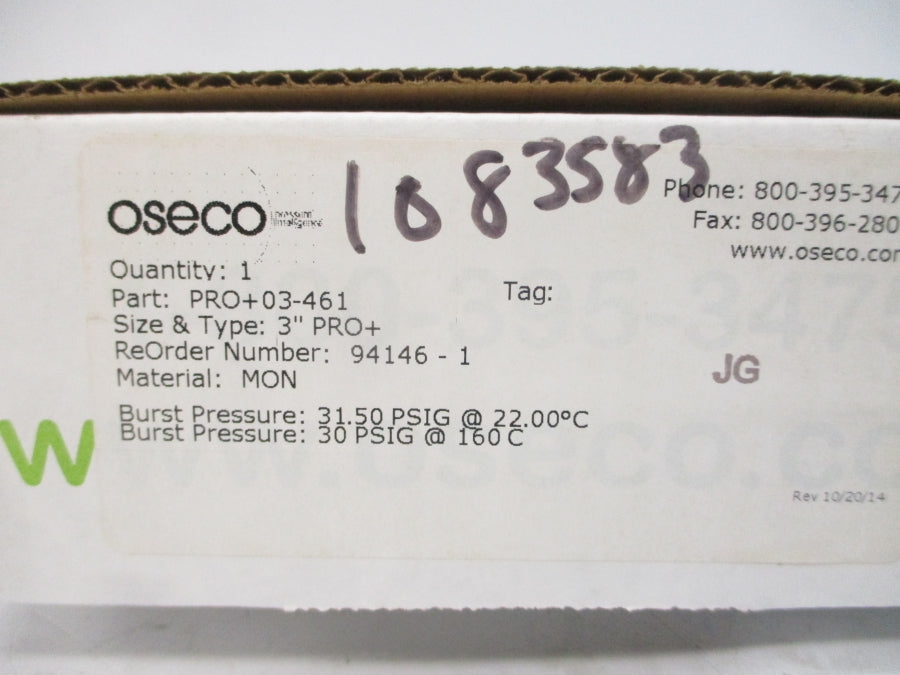 OSECO PRO+03-461 31.50/30PSI 22.00/160'C 3" NSMP