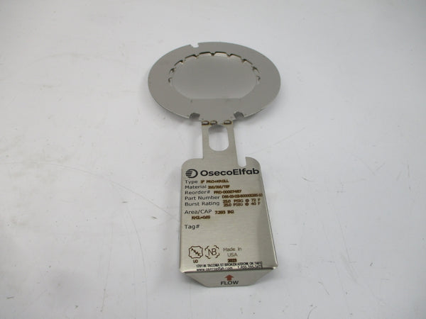OSECOELFAB D66-03-115-B00005285-10 24.630/25.000PSI 72.00/40.00'F 3" NSMP