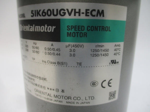 ORIENTAL MOTOR 5IK60UGVH-ECM 220/230V 0.50/0.45-0.44A NSNP