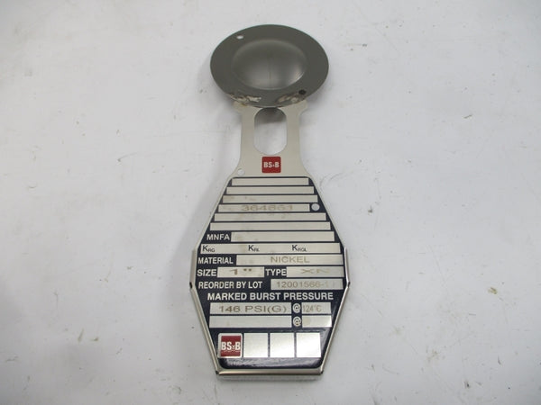 BS&B SAFETY SYSTEMS XN 364661 146PSI 124'C 1" NSMP