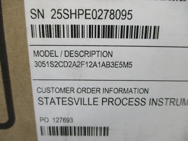 ROSEMOUNT 3051S2CD2A2F12A1AB3E5M5 10.5-42.4VDC 3626PSI NSMP