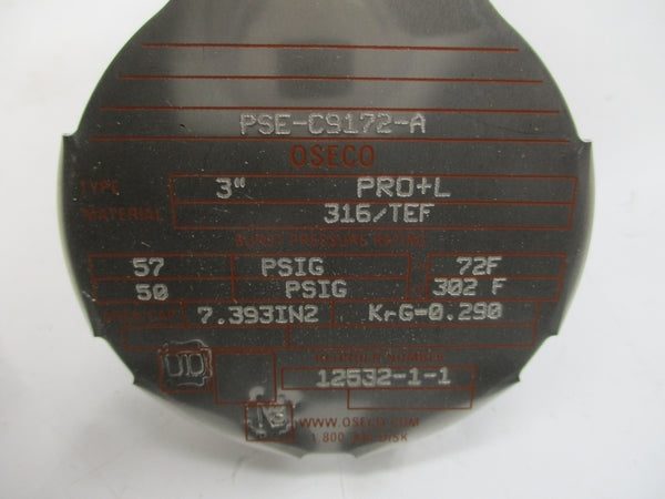 OSECO PRO+L PSE-C9172-A 57/50PSI 72/302'F 3.00" NSMP