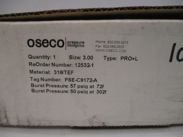 OSECO PRO+L PSE-C9172-A 57/50PSI 72/302'F 3.00" NSMP