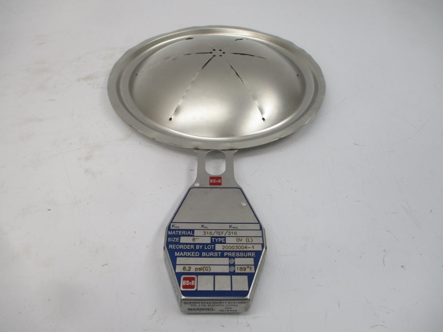 BS&B SAFETY SYSTEMS DV(L) 6.2PSI 189'F 6" NSMP