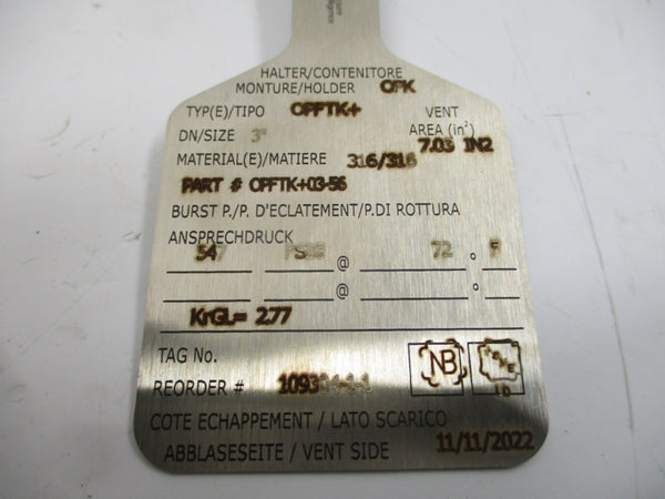 OSECOELFAB OPFTK+03-56 547PSI 72'F 3" NSMP