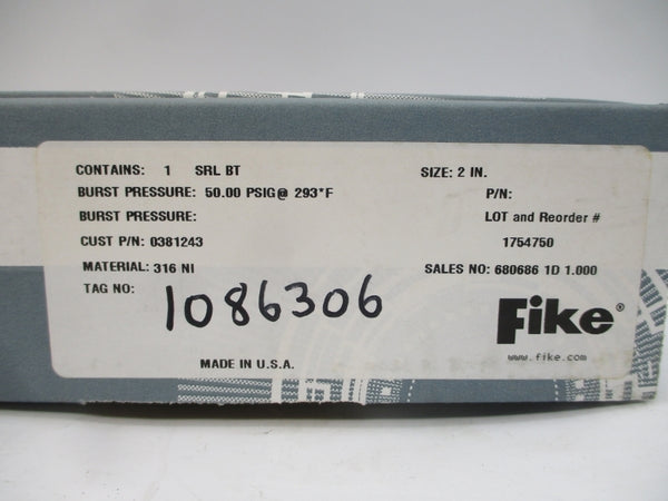 FIKE SRLBT 0381243 50.00PSI 293'F 2" NSMP