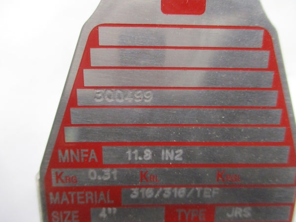 BS&B SAFETY SYSTEMS JRS 300499 50.0PSI 320'F 4" NSMP