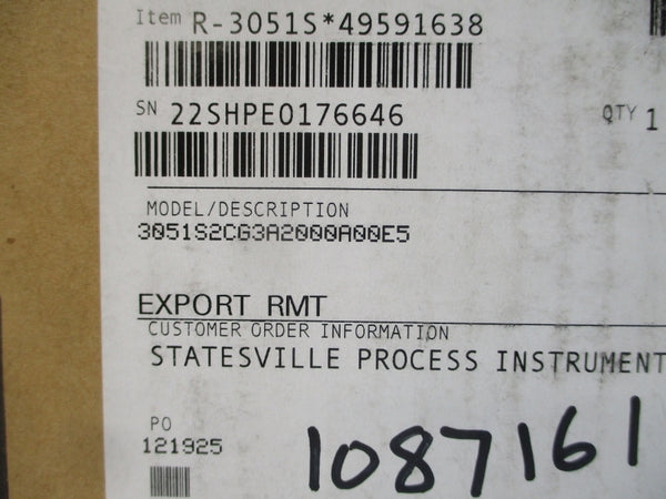 ROSEMOUNT 3051S2CG3A2000A00E5 10.5-42.4VDC 36PSI (AS PICTURED) NSMP