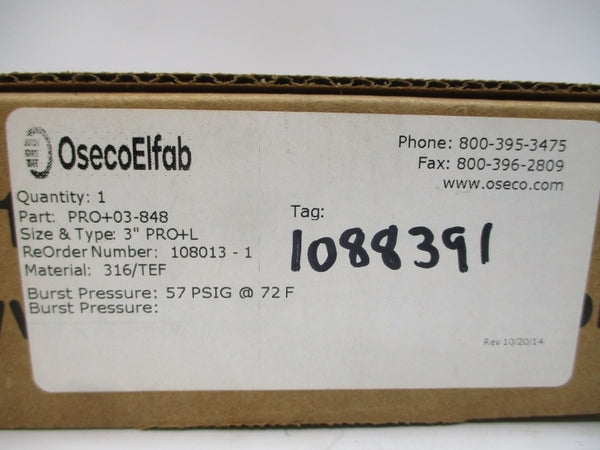 OSECOELFAB PRO+03-848 57PSI 72'F 3" NSMP