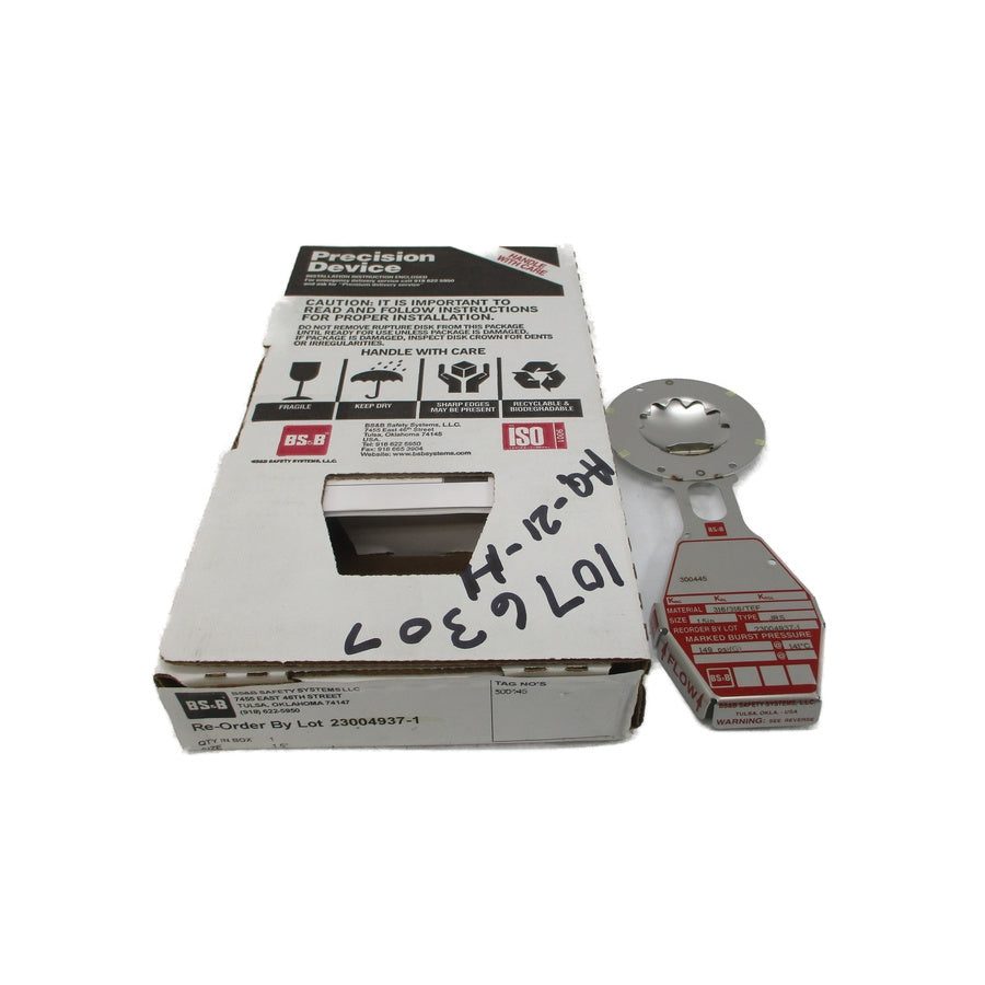 BS&B SAFETY SYSTEMS JRS 300445 149PSI 141'C 1.5" NSMP