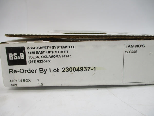 BS&B SAFETY SYSTEMS JRS 300445 149PSI 141'C 1.5" NSMP