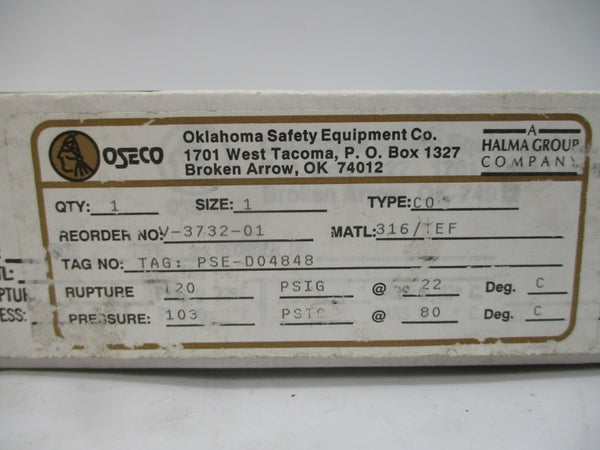 OSECO V-3732-01 PSF-D04848 120/103PSI 22/80'C 1" NSMP
