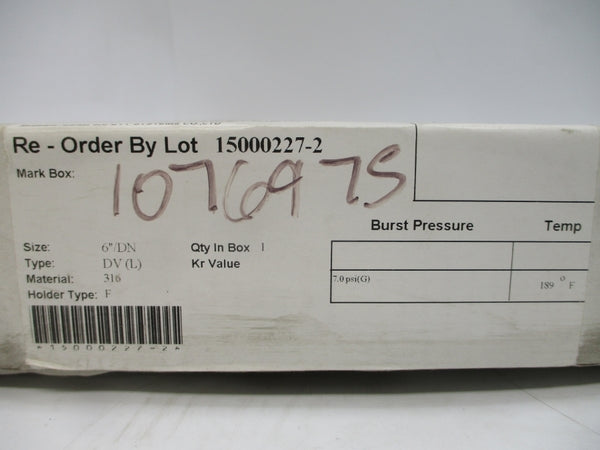 BS&B SAFETY SYSTEMS DV(L) 0300504 7.0PSI 189'F 6" NSMP