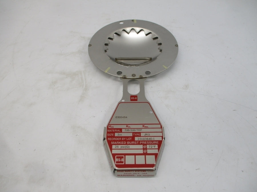 BS&B SAFETY SYSTEMS JRS 0300484 25PSI 72'F 3" NSMP