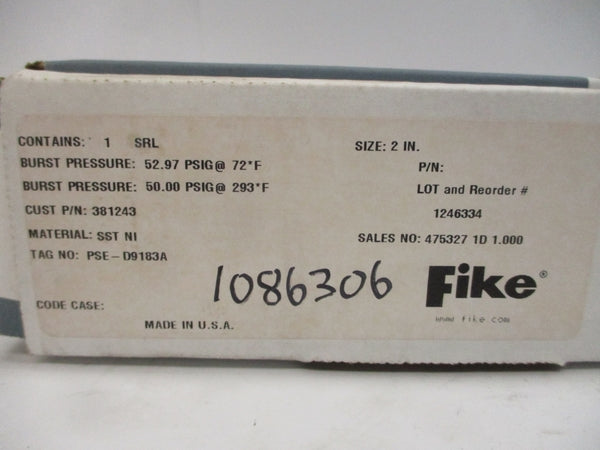 FIKE SRL 381243 52.97/50.00PSI 72/293'F 2" NSMP