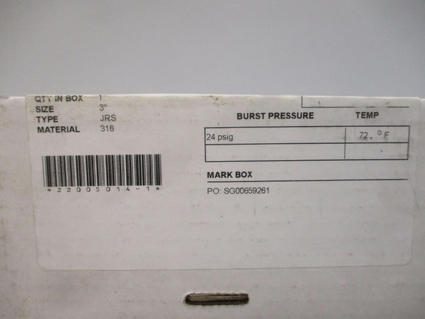 BS&B SAFETY SYSTEMS JRS 0300484 24PSI 72'F 3" NSMP