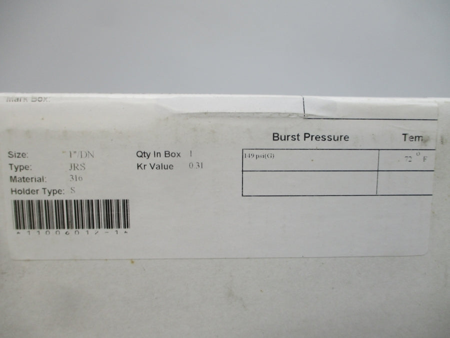 BS&B SAFETY SYSTEMS JRS 300426 149PSI 72'F 1" NSMP