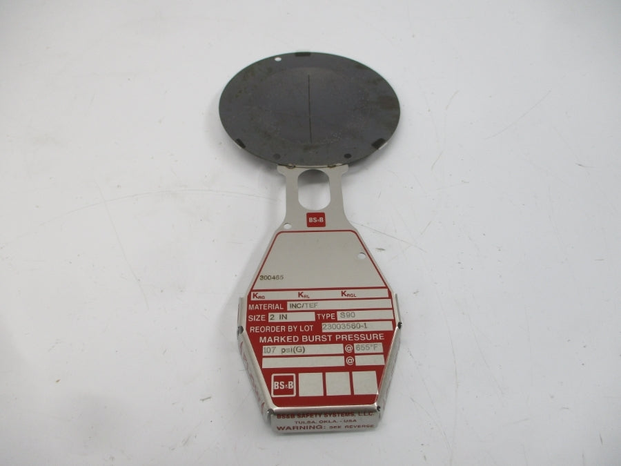 BS&B SAFETY SYSTEMS S90 300465 107PSI 655'F 2" NSMP
