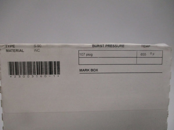 BS&B SAFETY SYSTEMS S90 300465 107PSI 655'F 2" NSMP