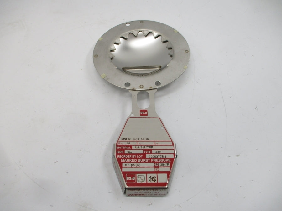 BS&B SAFETY SYSTEMS JRS 57PSI 284'F 3" NSMP