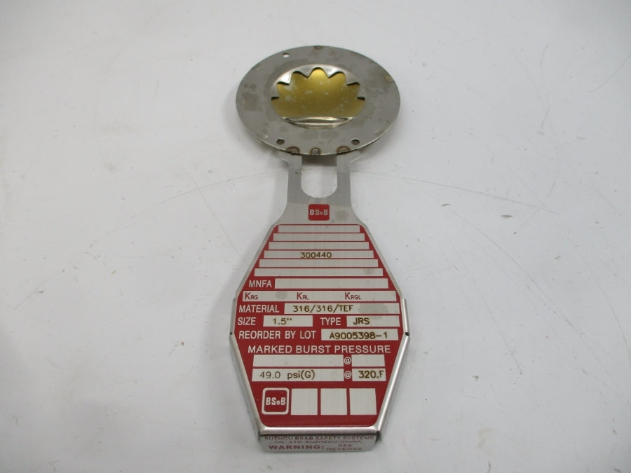 BS&B SAFETY SYSTEMS JRS 300440 49.0PSI 320'F 1.5" NSMP