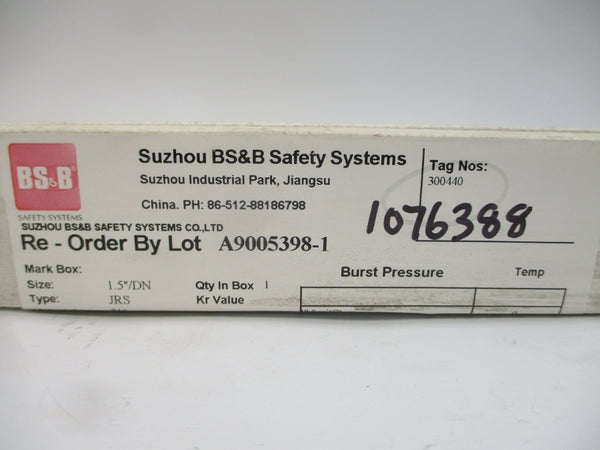 BS&B SAFETY SYSTEMS JRS 300440 49.0PSI 320'F 1.5" NSMP