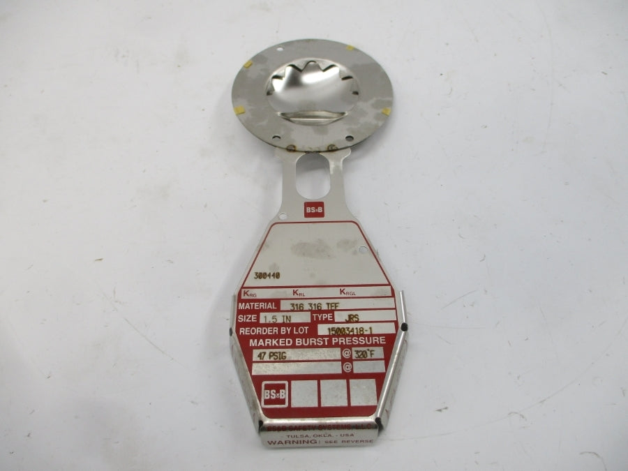 BS&B SAFETY SYSTEMS JRS 300440 47PSI 320'F 1.5" NSMP
