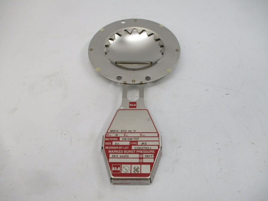 BS&B SAFETY SYSTEMS JRS 58.5PSI 284'F 3" NSMP
